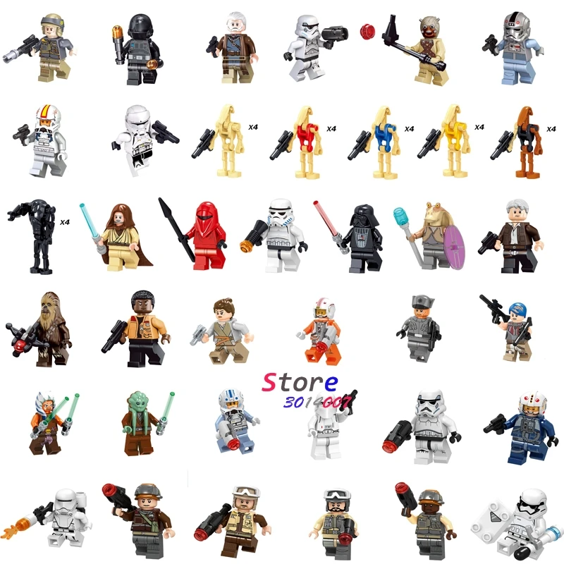 

Single First Order Rebel s Pilot Obi-Wan Kenobi Han Solo building block toys for children action figures