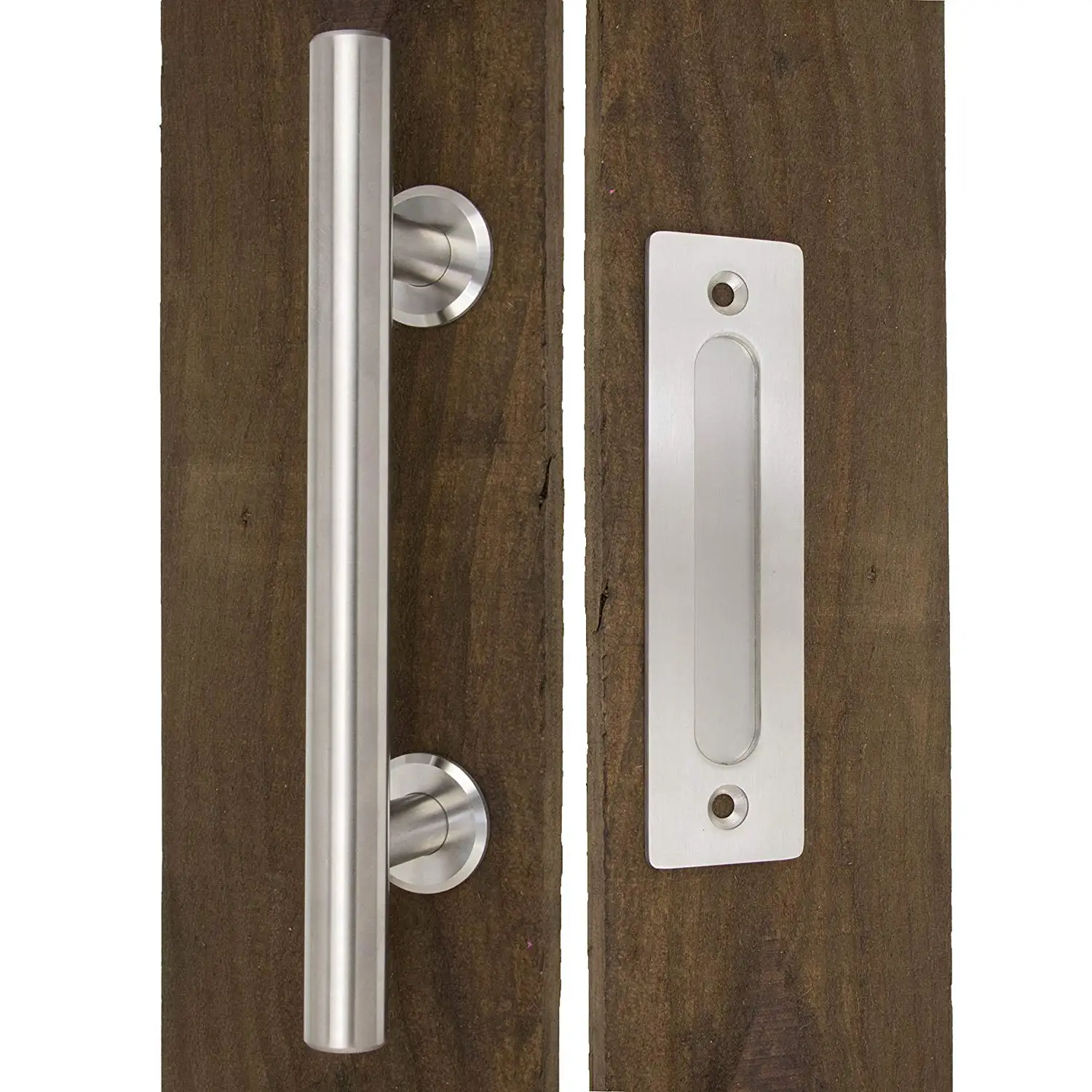 Large Sliding Barn Door Handle 12&rdquo; Both Handle for Exterior of Door & Flush Pull for Interior Modern Barn Hardware
