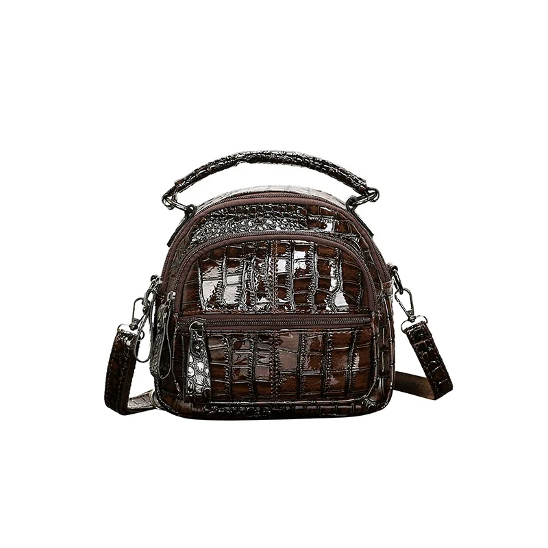 

WOMEN'S Bag New Style High Grade Sense Multi-functional Crocodile Pattern Bright Surface Handbag Fashion Shoulder Backpack