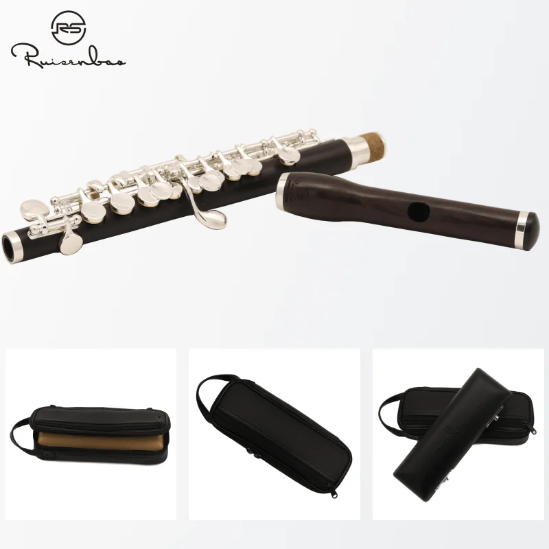 New Reisenberg ebony Piccolo C Key Cupronickel Flute Silver Plated keys wooden Body Material
