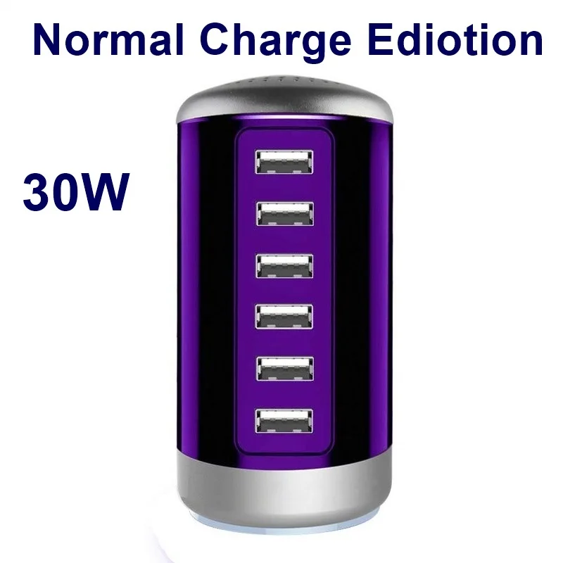 Tongdaytech 65 Вт USB быстрое зарядное устройство концентратор Быстрая зарядка QC3.0 мульти 6 портов usb type C PD зарядное устройство зарядная станция Каррегадор порт atil - Тип штекера: 30W Purple