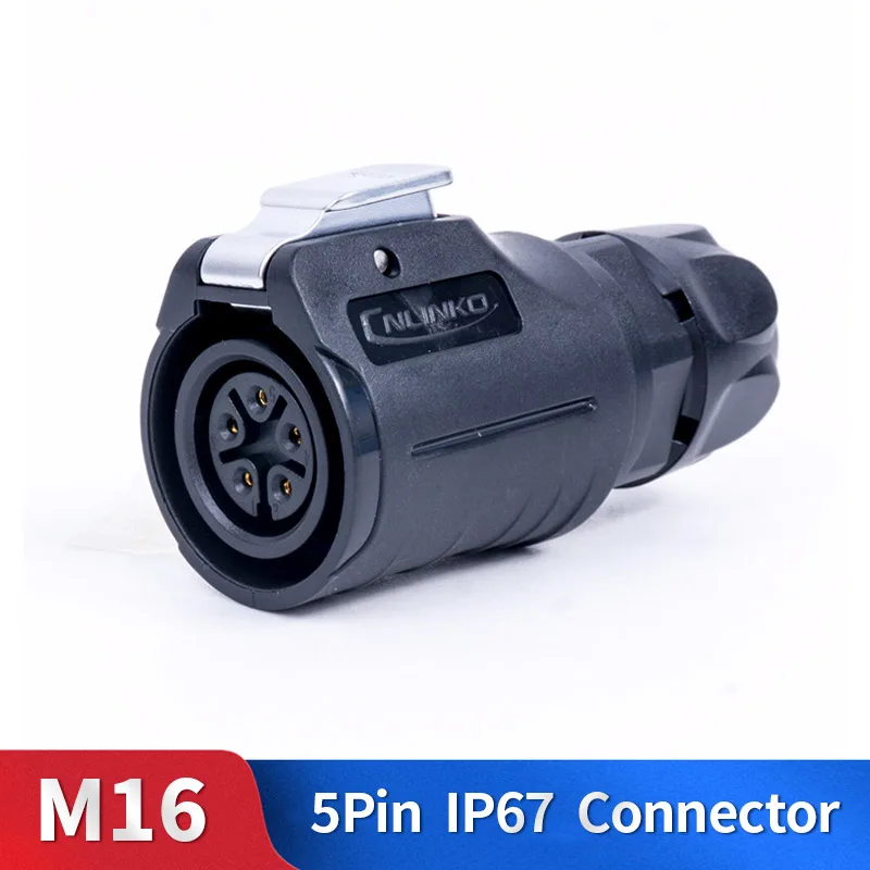 

M16 5 Pin Waterproof Connector Kit Plastic Shell Male and Female Industrial Outdoor Lighting Cable Plug and Socket for Car