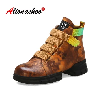 

Women Boots Multi-color Fashion Women Ankle Boots Winter Warm Shoes Botas Feminina Female Motorcycle Ankle Boots Women Size 43