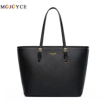 

Fashion Women Handbag PU Leather Soft Shoulder Top-handle Bag Solid Color Large Capacity Female Totes