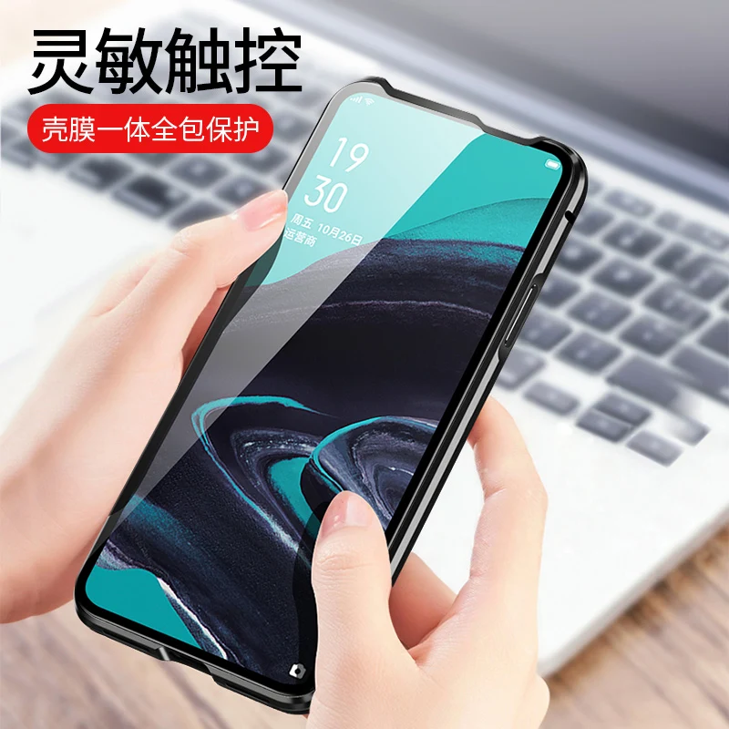 Магнитный чехол для OPPO Reno 2 Reno2 чехол передний+ задний двухсторонний 9H закаленное стекло чехол для OPPO Reno 2 металлический бампер чехол
