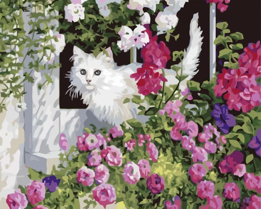 SZGD1588 Картины по номерам животные сад стиль Подарок ручной работы Раскраска по номеру На Холсте Кошки Наборы для Гостиной - Цвет: SZGD1588