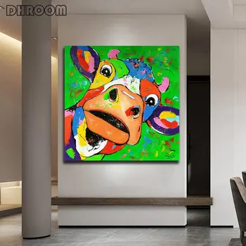 

Colorful Thinking Monkey Wall Art Canvas Painting Wild Animals Pop Art Posters Frog Elephant Paintings Wall Decorative Pictures