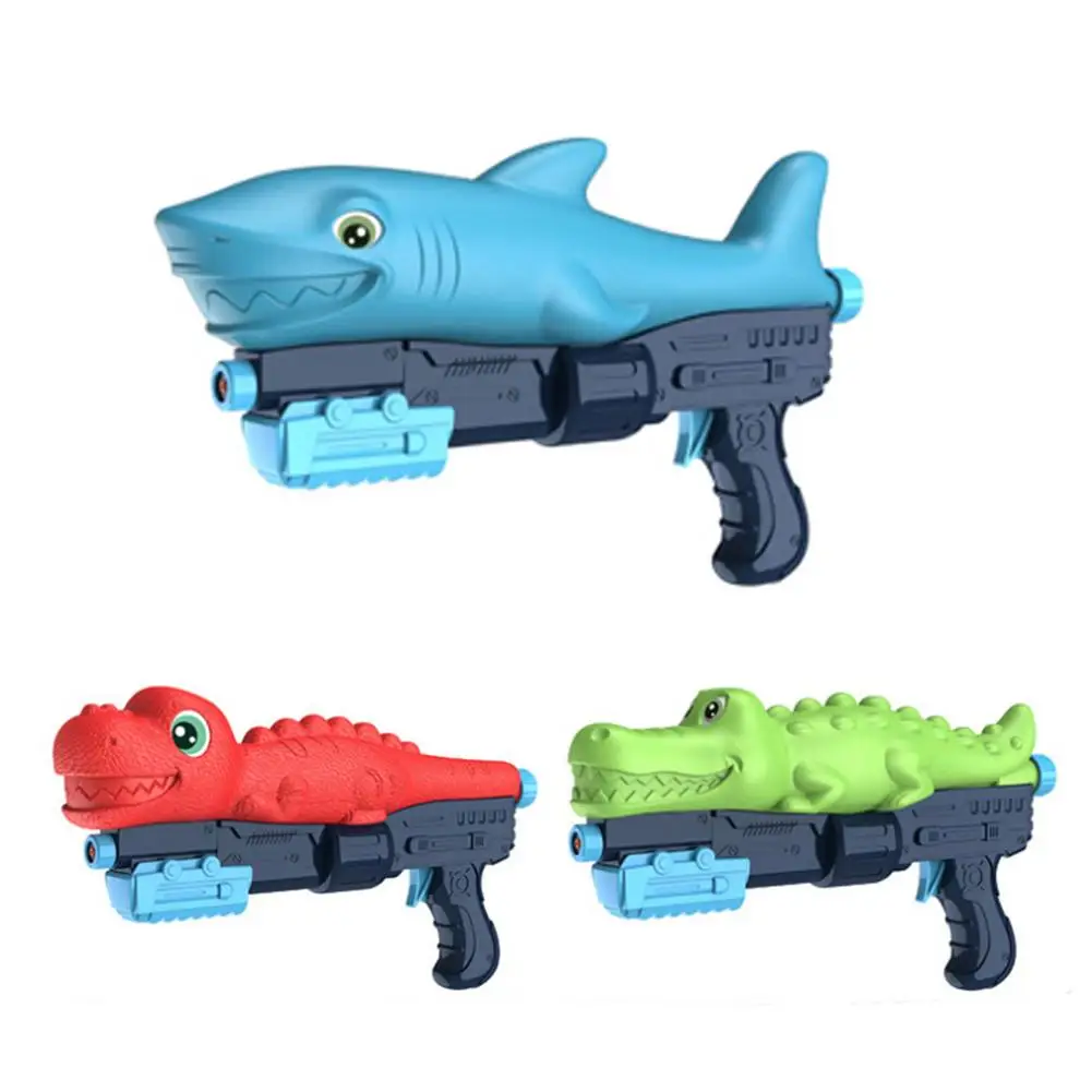 Water Shooting Toy Soaker Shark Dinosaur Shape Water Spraying Toy Summer Beach Toys Children Outdoor Fun Interactive Toy Gift summer baby bucket hat double sided beach sun hats breathable cartoon dinosaur children fisherman cap boys girls uv protection