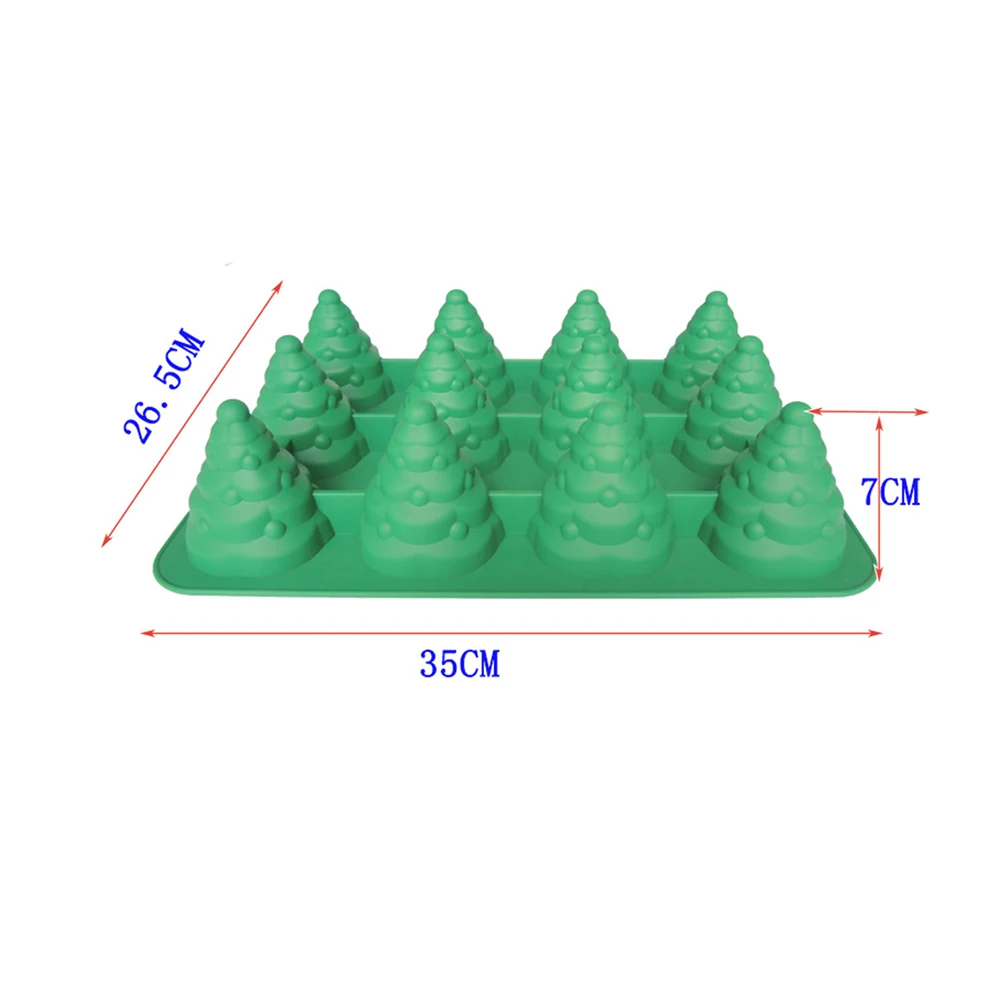 Форма для торта, 6 отверстий, 3D, Рождество, Холли, елки, силиконовая, Gumpaste, помадка, конфеты, формы для шоколада, желе, украшения, инструменты для выпечки, сделай сам