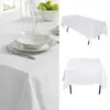 1Pc White Tablecloth Hotel Banquet Wedding Party Pure Color Rectangle Glossy Tablecloth Dining Room Coffee Table Tablecloth 2