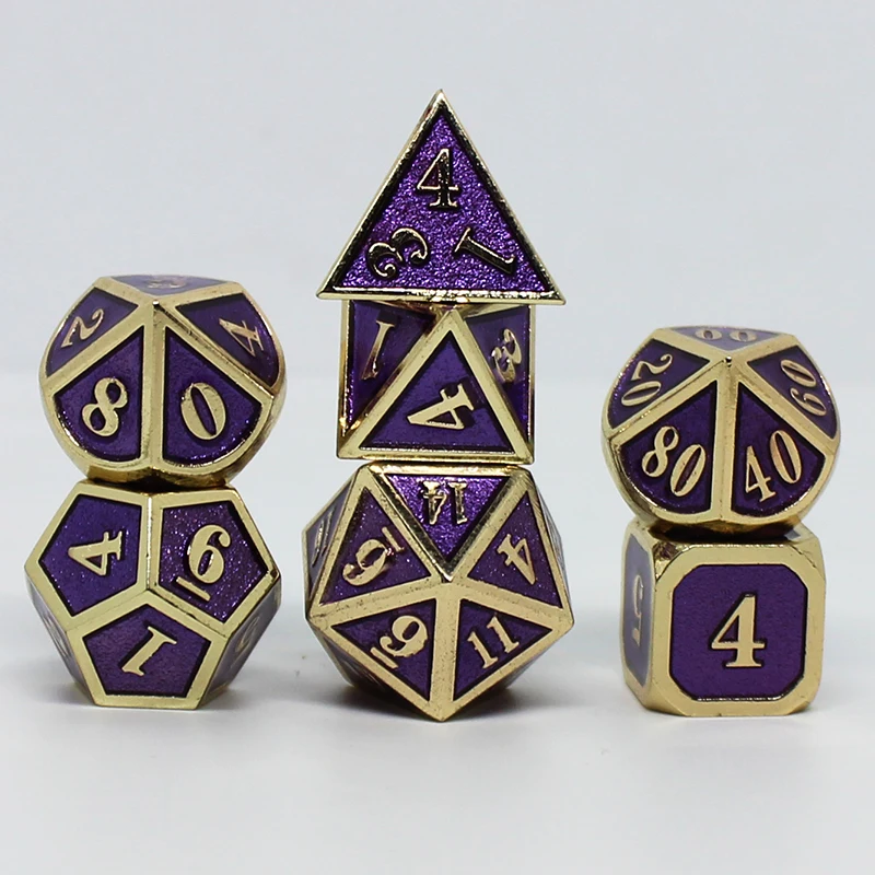 Металлические кости dnd Набор кубиков rpg многогранные Твердые подземелья и дракон настольные игры цинковый сплав зеленый цифровой d& d кости 7 шт