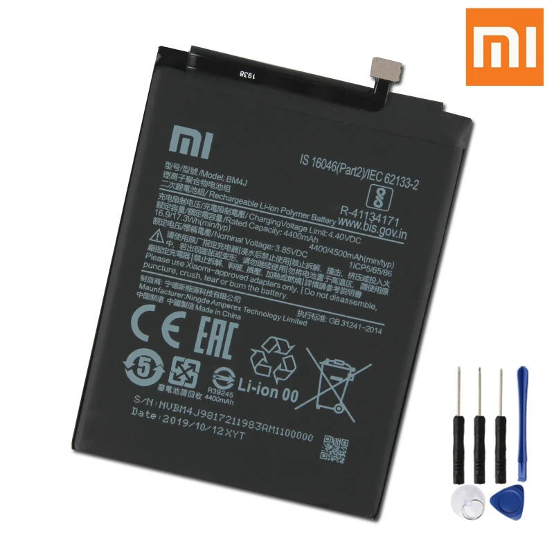 

Xiao Mi Original BM4J Battery For Xiaomi Redmi Note 8 Pro Note8 Pro BM4J Genuine Replacement Phone Battery 4030mAh + Free Tools