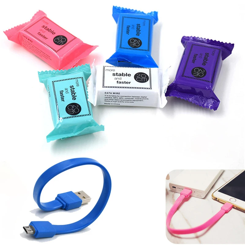 candy Mini USB кабель для мобильного телефона Micro usb type C зарядное устройство кабель для iPhone 8 7 huawei Быстрая зарядка данных шнур 20 см