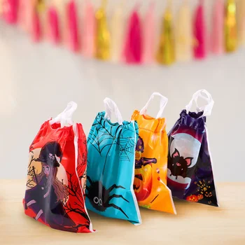 

100pcs Halloween Candy Bag Drawstring Bag Portable Gift Pouch Packing Gifts Bag