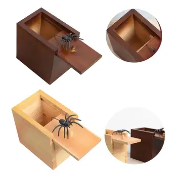 

New Scare Box Wooden Prank Spider Hidden In Case Upgraded Version Prank-wooden Scarebox Interesting Play Trick Joke Toys