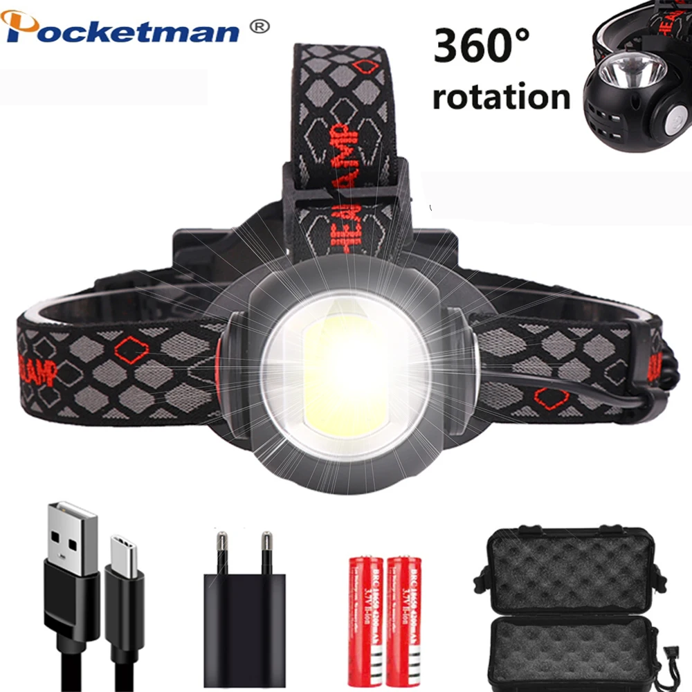 

50000 Lumen Brightest T6+COB LED Headlight with 7 modes Lights,USB Rechargeable Waterproof Head Lamp for Outdoor Camping