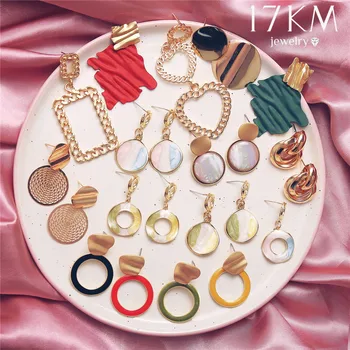 

17KM Statement Big Oversize Stud Earrings For Women Brincos Gold Female Earring 2020 Korean Fashion Wedding Jewelry Gift