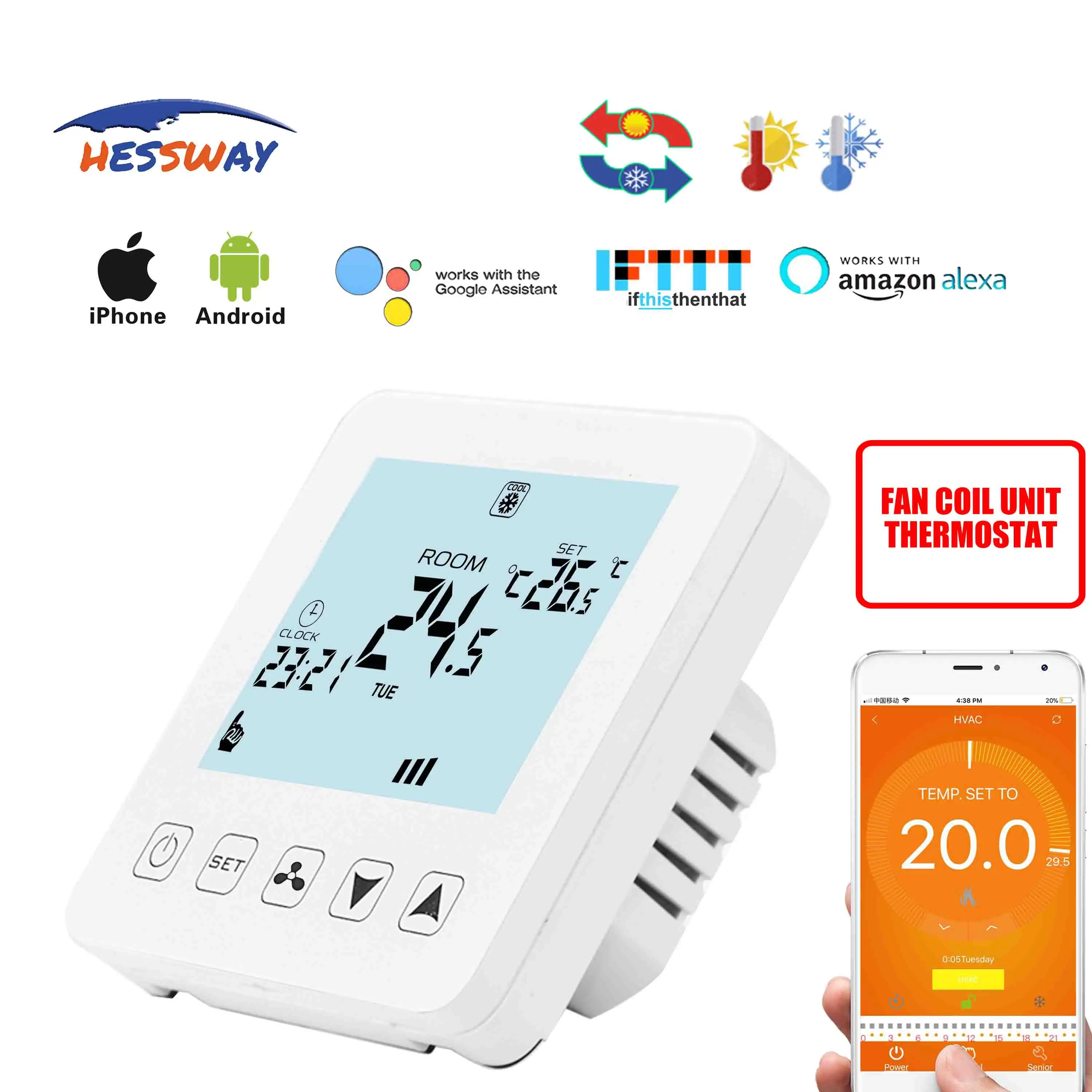 HESSWAY TUYA 200 ~ 240VAC wifi термостат регулятор температуры температура отопления