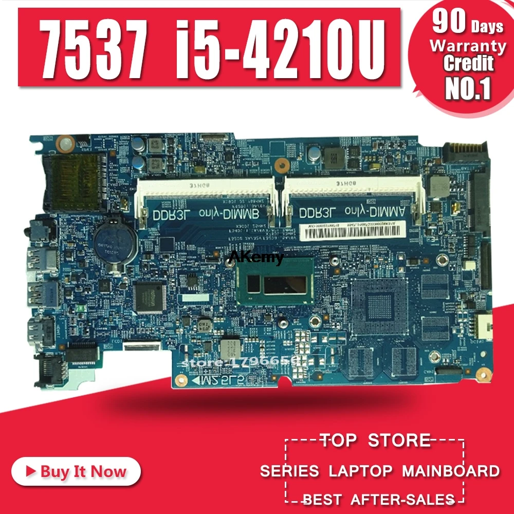 

For DELL inpsiron 7537 laptop motherboard DOH50 MB 12311-2 KJ7NX 0K58JN K58JN with I5-4210U DDR3L integrated graphics
