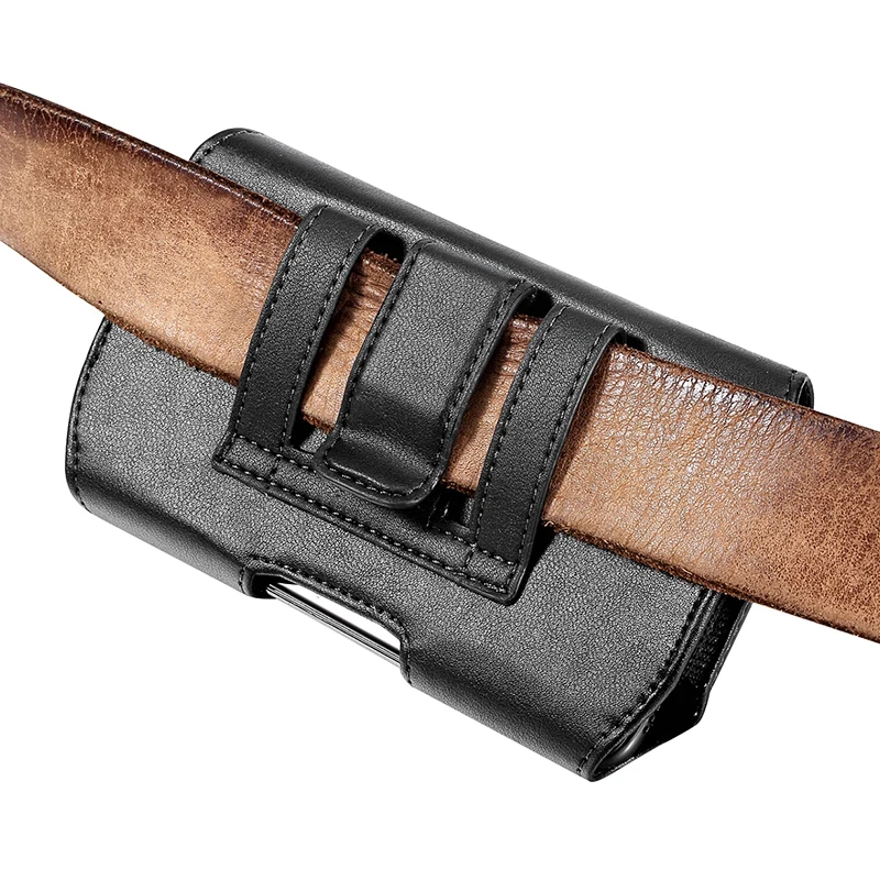 Premium Universal Leather Phone Pouch with Belt Clip Holster