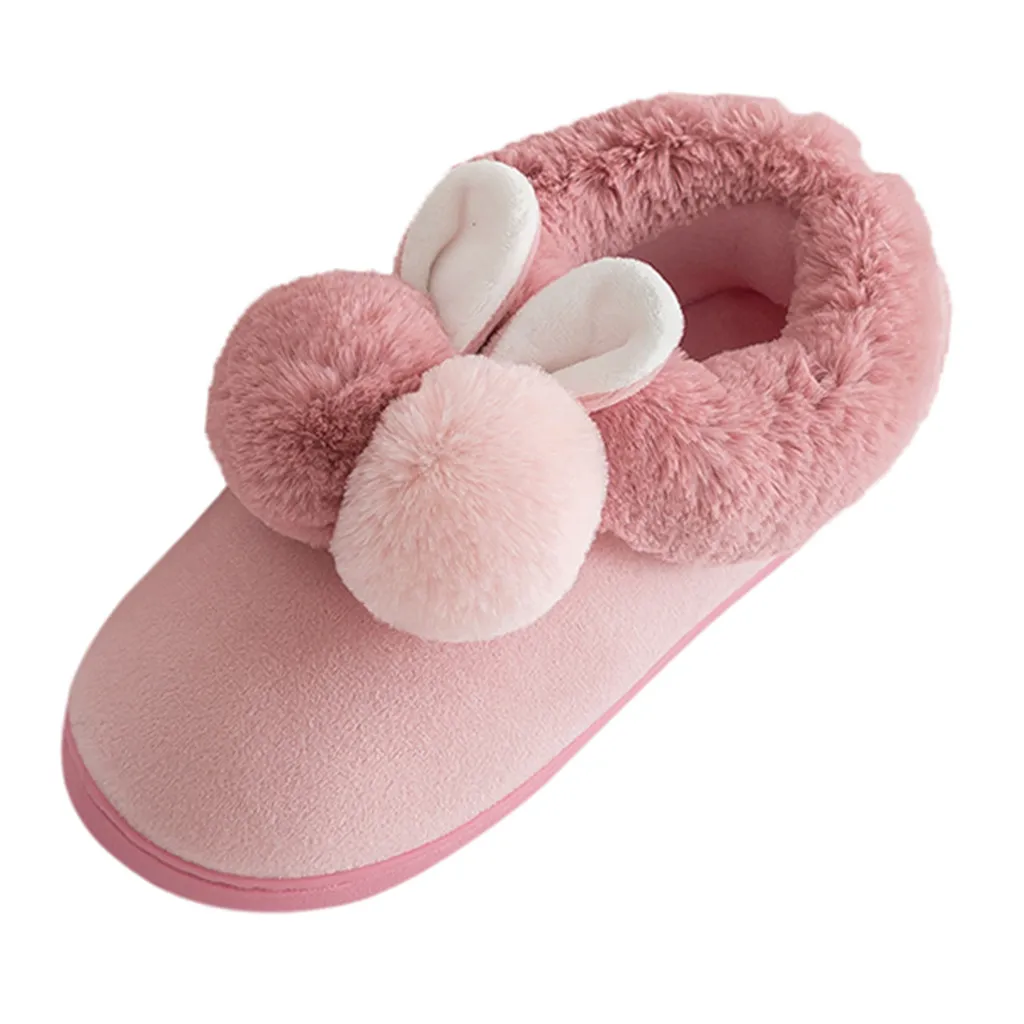 

Womenn Winter Home Slippers with Fur Non-slip Indoors Bedroom Shoes Lovers Floor Cartoon Warm shoes woman Plush Soft Slippers