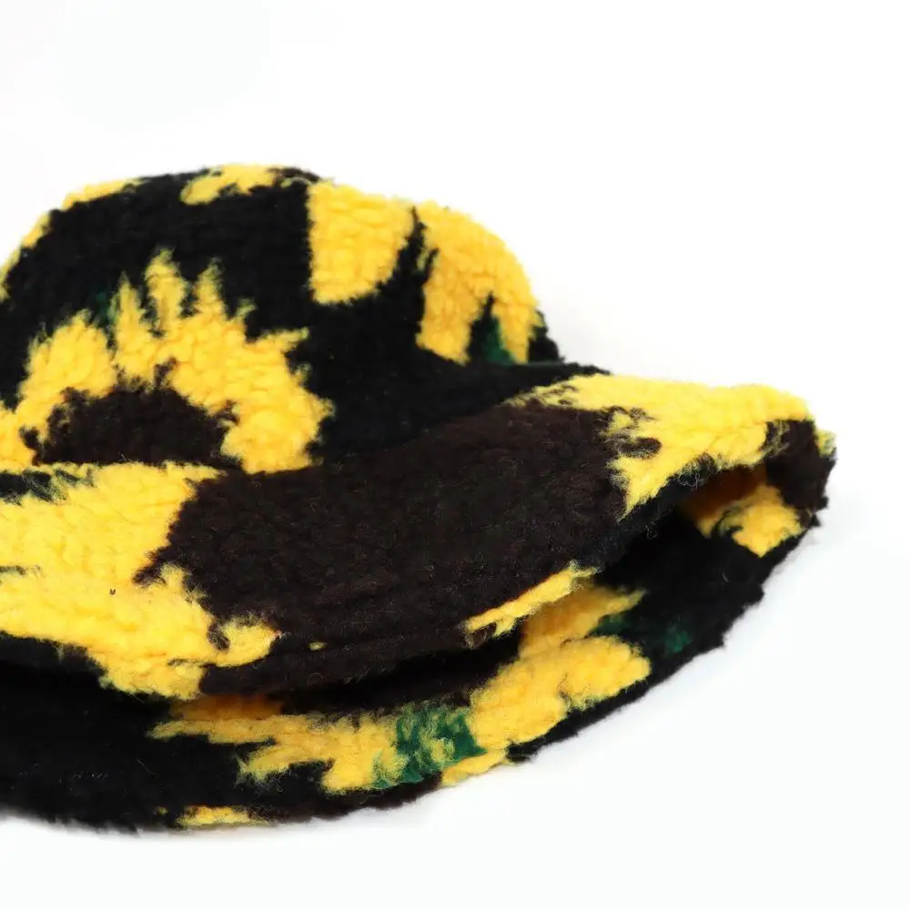 straw bucket hat Lamb Fur Hat New Warmth And Thick Black And Yellow European And American Style Fisherman Hat For Autumn And Winter prada bucket hat womens