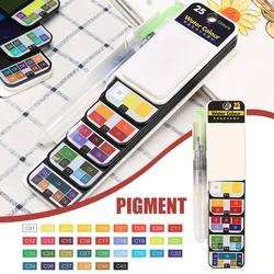 Foldable Fan-Shaped Watercolor Paint Portable Solid Gouache Pigment Professional Painting Supplies for Beginner Artist