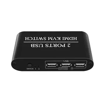 

4K KVM Switch 2-Port USB Manual Switcher Box Keyboard Mouse Splitter