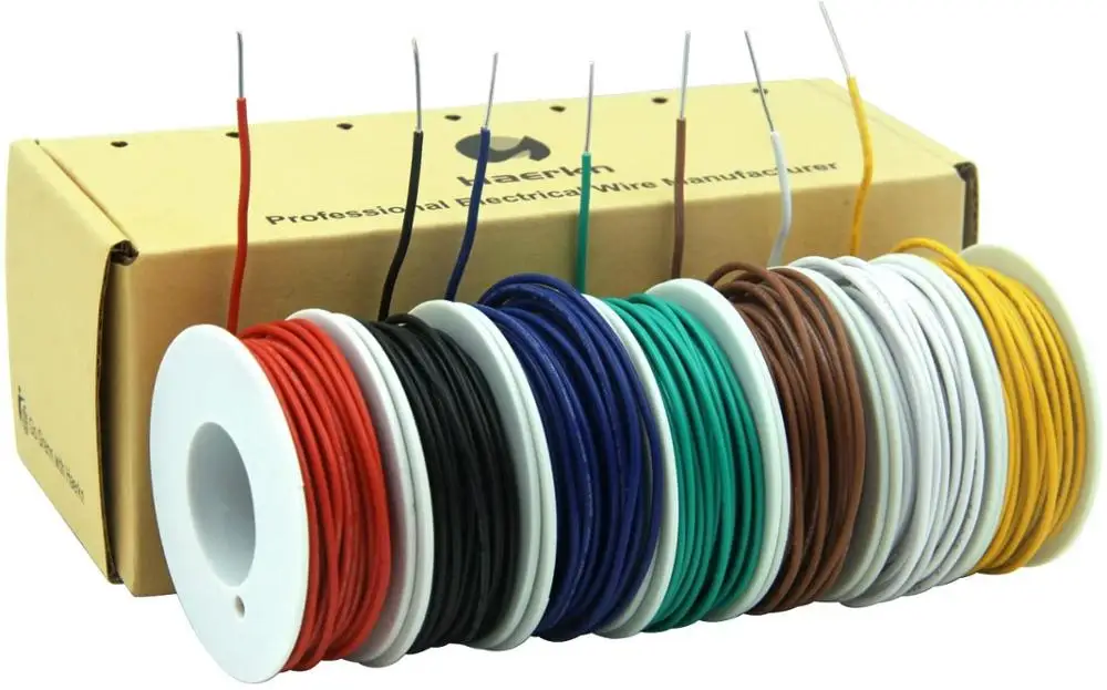 20 awg Silicone Electrical Wire Cable 7 Colors 20 Gauge Hookup Wires  Electronics kit Stranded Tinned Copper Wire Flexible - AliExpress