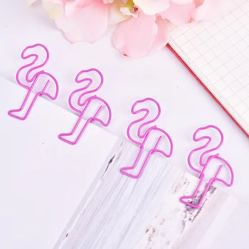 

4 pcs/lot Sweet Pink Flamingo Bookmark Paper Clip School Office Supply Escolar Papelaria Gift Stationery