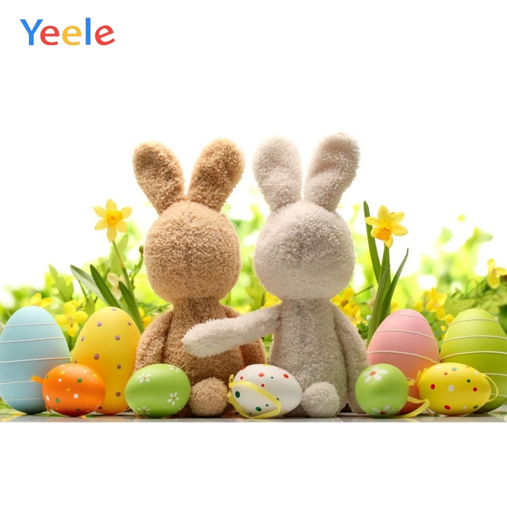 

Spring Easter Flower Rabbit Eggs Newborn Baby Shower Birthday Backdrop Photography Background For Photo Studio Photophone Shoot