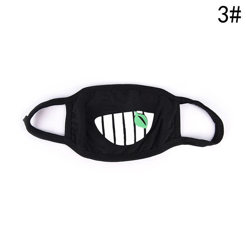 1PC Black Anti-Dust Cotton Masks Cute Bear Anime Cartoon Mouth Mask Kpop Teeth Mouth Muffle Face Mouth Masks Women Men - Цвет: 1pc as shown