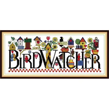 

Joy Sunday Cross Stitch Embroidery Birdwatcher Cotton Thread Painting 11CT 14CT DMS Pattern Embroider Kits DIY Needlework Sets