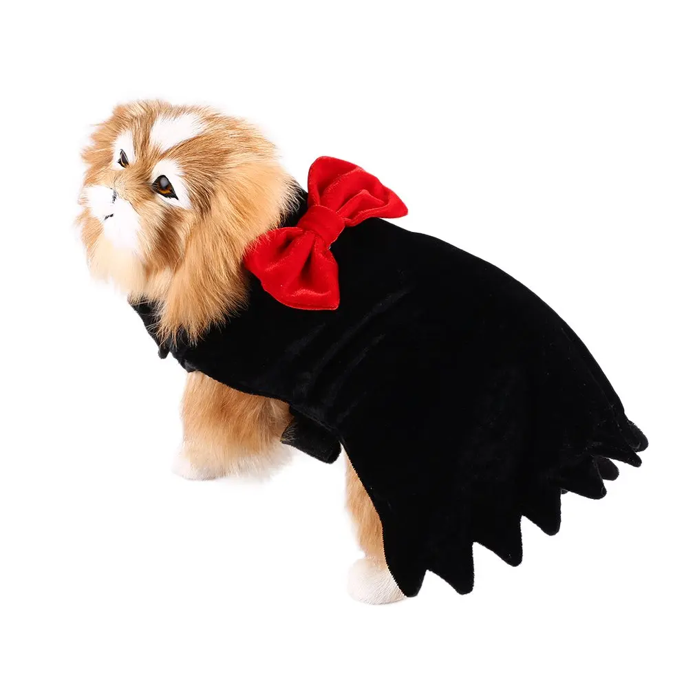 

Fashion Bowknot Pet Clothes Elegant Cute Pet Small Dog Cat Clothes Double Layer Overcoat Cloak for Halloween Party Clothing