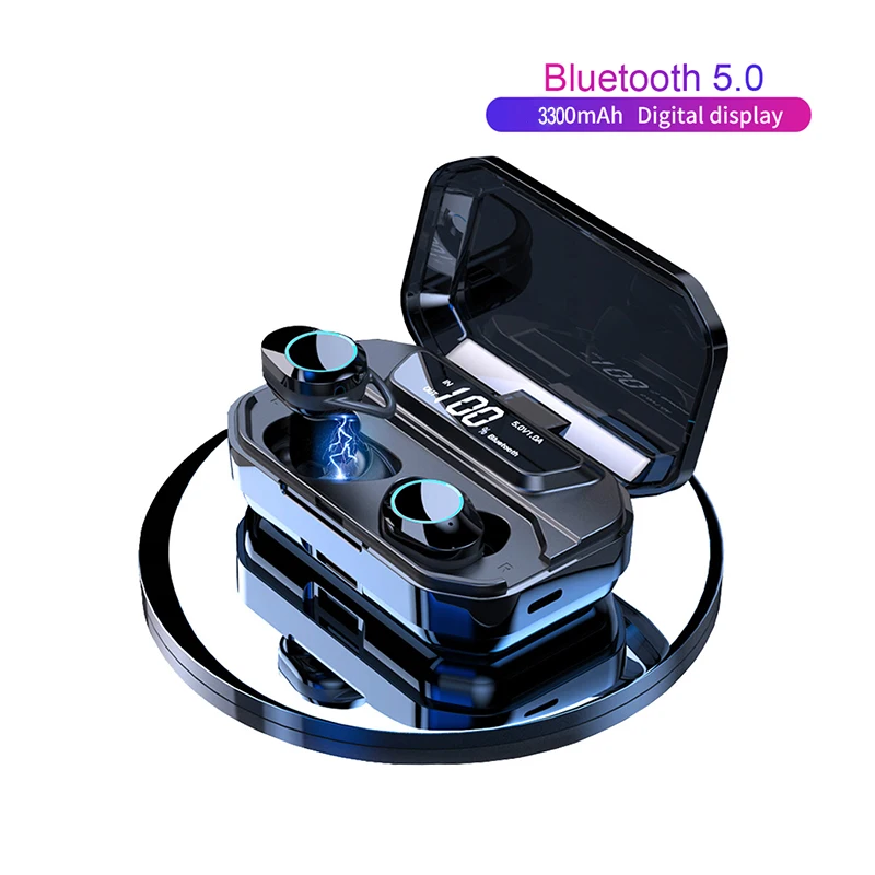 G02 TWS Earphone 9D Stereo Wireless Headphones IPX7 Waterproof Earphones Gaming Headsets Handsfree 3300mAh LED Smart Power Bank G02 TWS Earphone 9D Stereo Wireless Headphones IPX7 Waterproof Earphones Gaming Headsets Handsfree 3300mAh LED Smart Power Bank