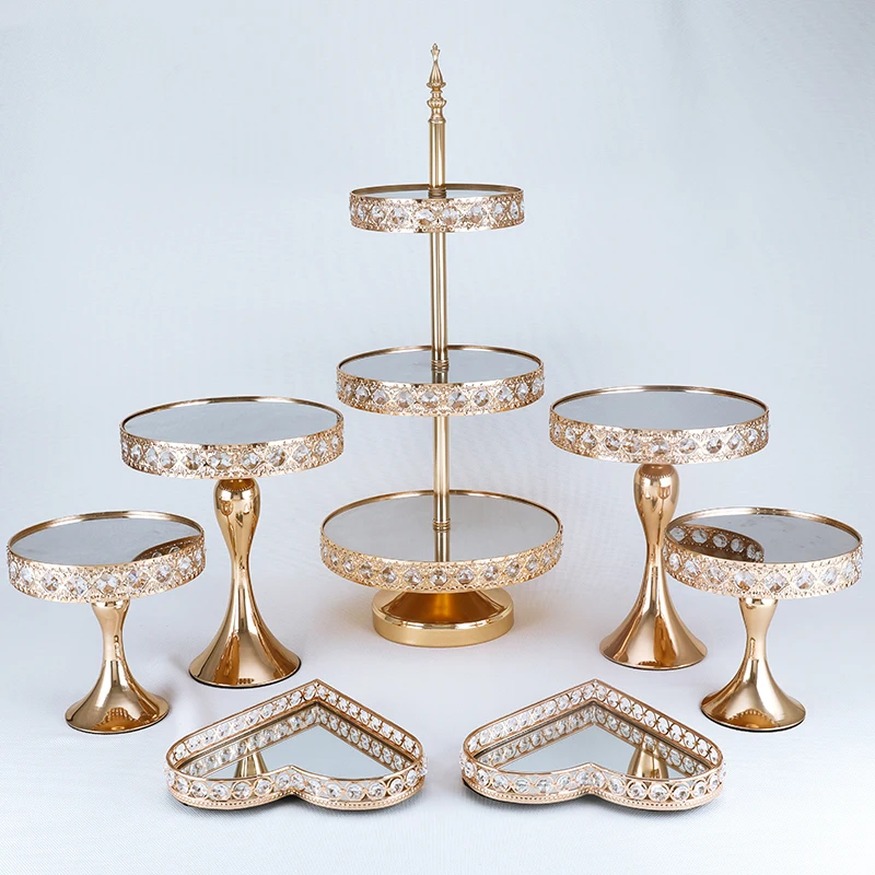 PROD 1005001268726553 3-11pcs Gold Color Crystal cake stand Gold Color
Wedding Dessert Tray Cupcake Pan cake display table decoration Party