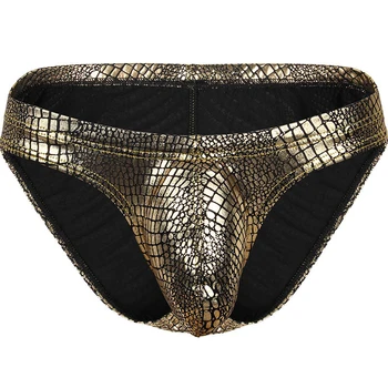 

Men New Briefs Male Sexy Metal Snake Printed Underpants Men Low Waist Breathable Triangle Underwear Dry Cozy Breathable