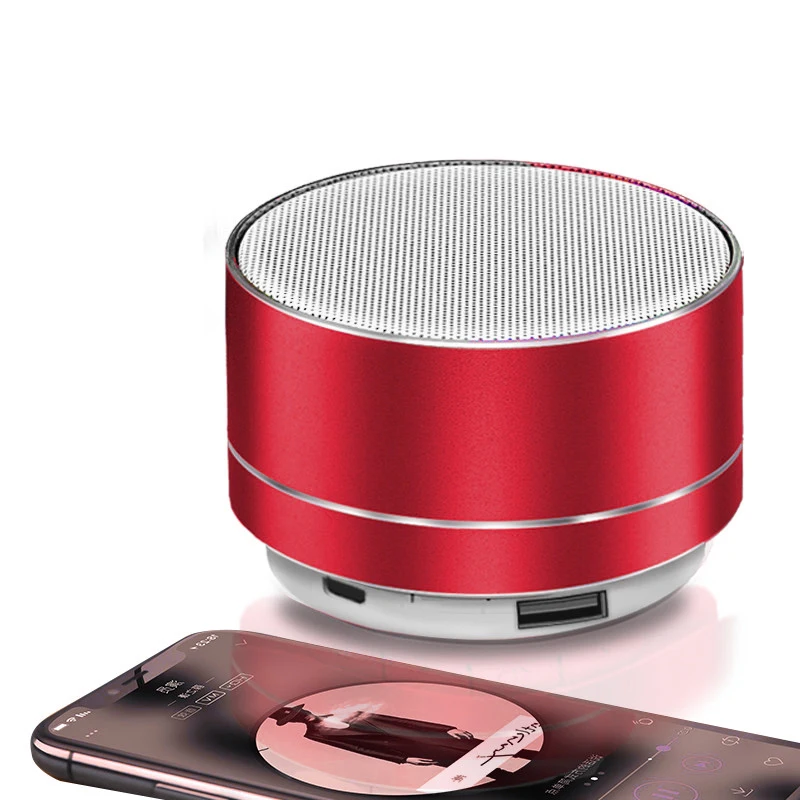 

Bluetooth Speaker Metal Mini Portable Speakers Subwoofer Sound with Microphone Hands Free Support TF Card FM Radio AUX