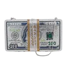 Nuovo sacchetti Dei Soldi di cristallo USD Dollaro Disegno di Lusso Del Diamante Borse Da Sera Del Partito Della Borsa Della Frizione Borse sc992(China)