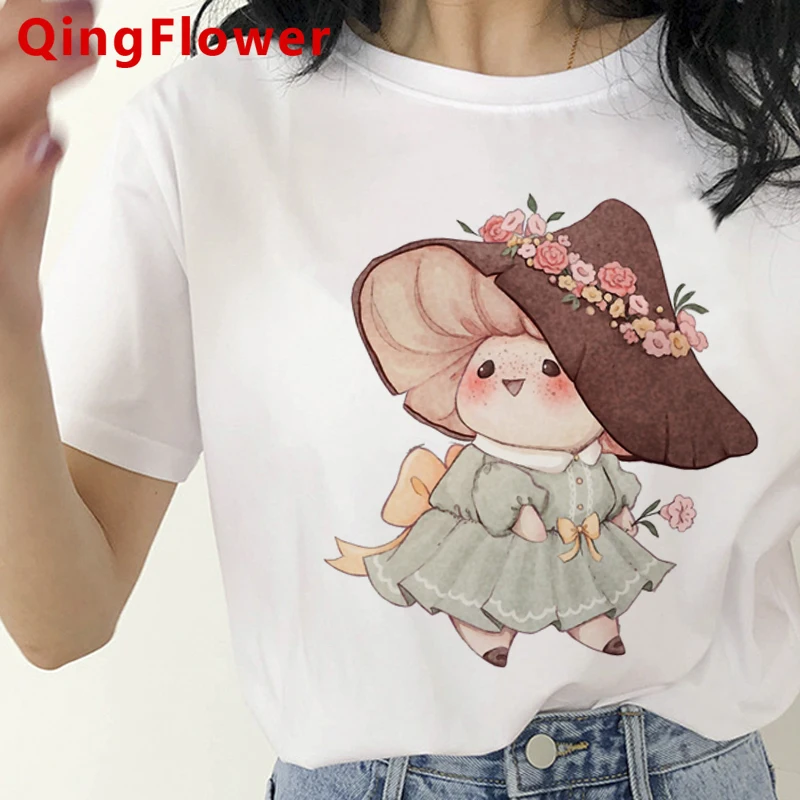 Футболка женская Kawaii с рисунком гриба в стиле аниме Харадзюку | Женская одежда