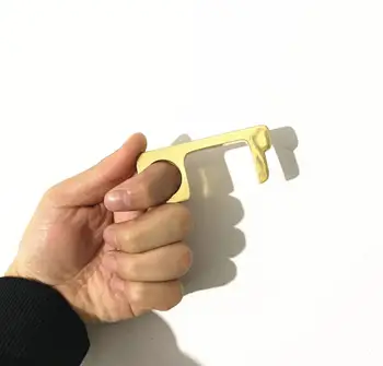 

Brass Door Opener- Handheld Non-Contact Door Opener & Stylus Keychain Tool