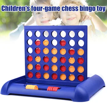 

3D Educational Toy Chess Children Toys-Bingo Game Four Quadruple Chess Game Board Vertical Blue Vertical Connect Board Checkers