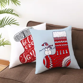 

Peach Skin Throw Pillow Cushion Cover Merry Christmas Pillowcase Home Sofa Decor Square 45cm*45cm Polyester Pillow Case Cover