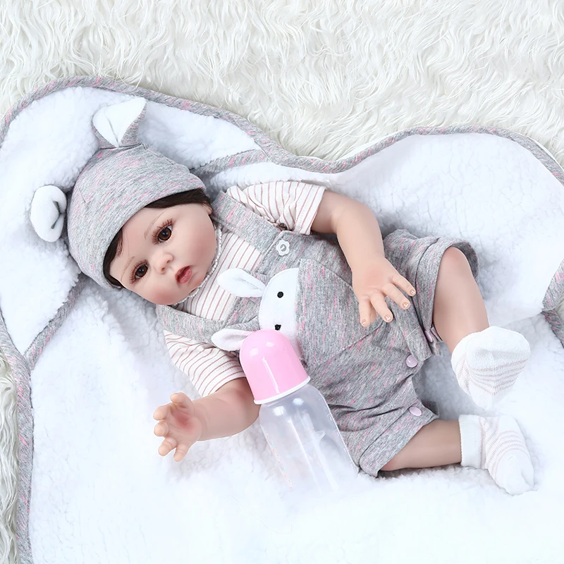 NPK 48 см полное тело Мягкие силиконовые реалистичные гибкие bebe куклы reborn baby cuddly сладкие Премиум Детские куклы с одеялом