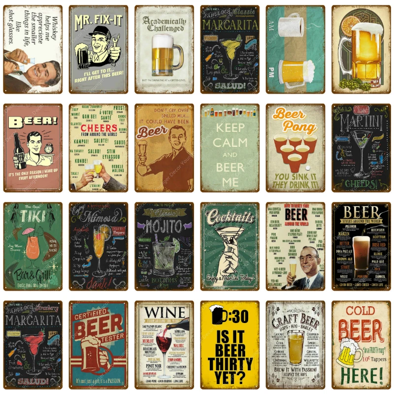 

Cheers Beer Metal Signs Painting Art Poster Antique Plate Club Pub Home Decorative Plate Tiki Bar Party Grill Retro Wall Sticker
