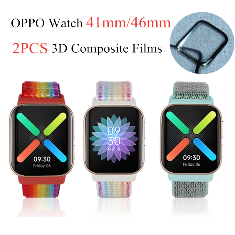 

Nylon Loop Band Strap For OPPO Watch 41mm 46mm Bracelet + 2 Pieces 3D Composite Protective Films For OPPO Watch 46mm 41mm Strap