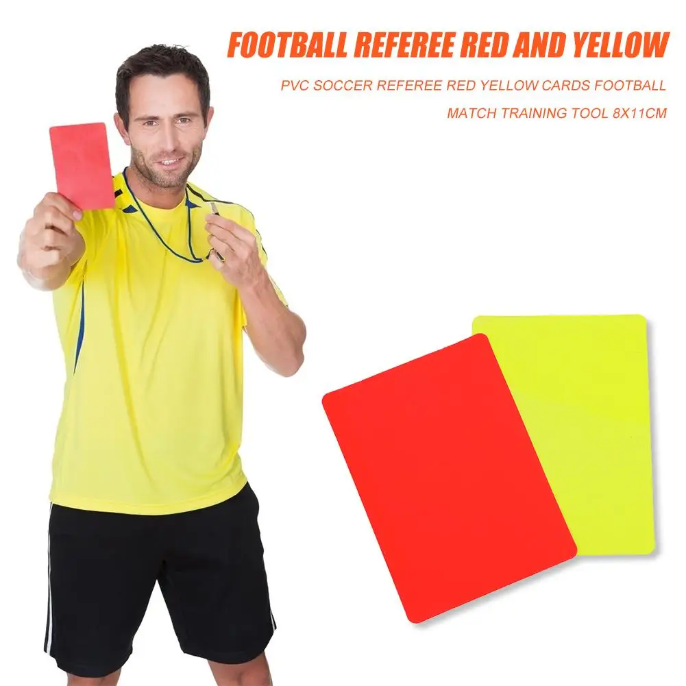 Soccer Referee Cards PVC Soccer Referee Red Yellow Cards Football Match Training Tool 8x11cm