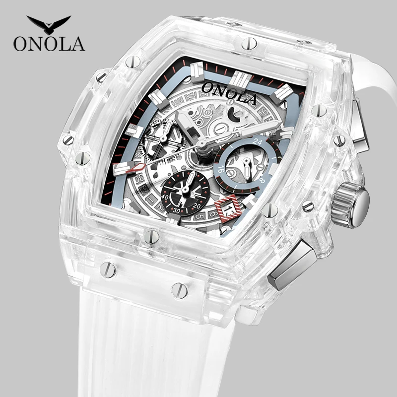 Часы наручные ONOLA мужские с пластиковым ремешком брендовые Дизайнерские