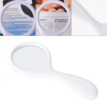 

5X 85mm White Handheld Glass Optical Magnifier with Curved Handle for Antique Appreciation / Reading