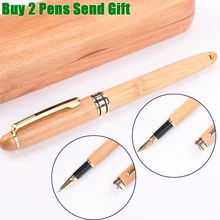 Классический дизайн Luoshi брендовая роскошная деревянная шариковая ручка для бизнеса Высококачественная бамбуковая подарочная ручка купить 2 ручки отправить подарок